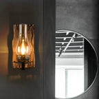 Wall Lamp | Vintage Candle Pine Wood & Metal