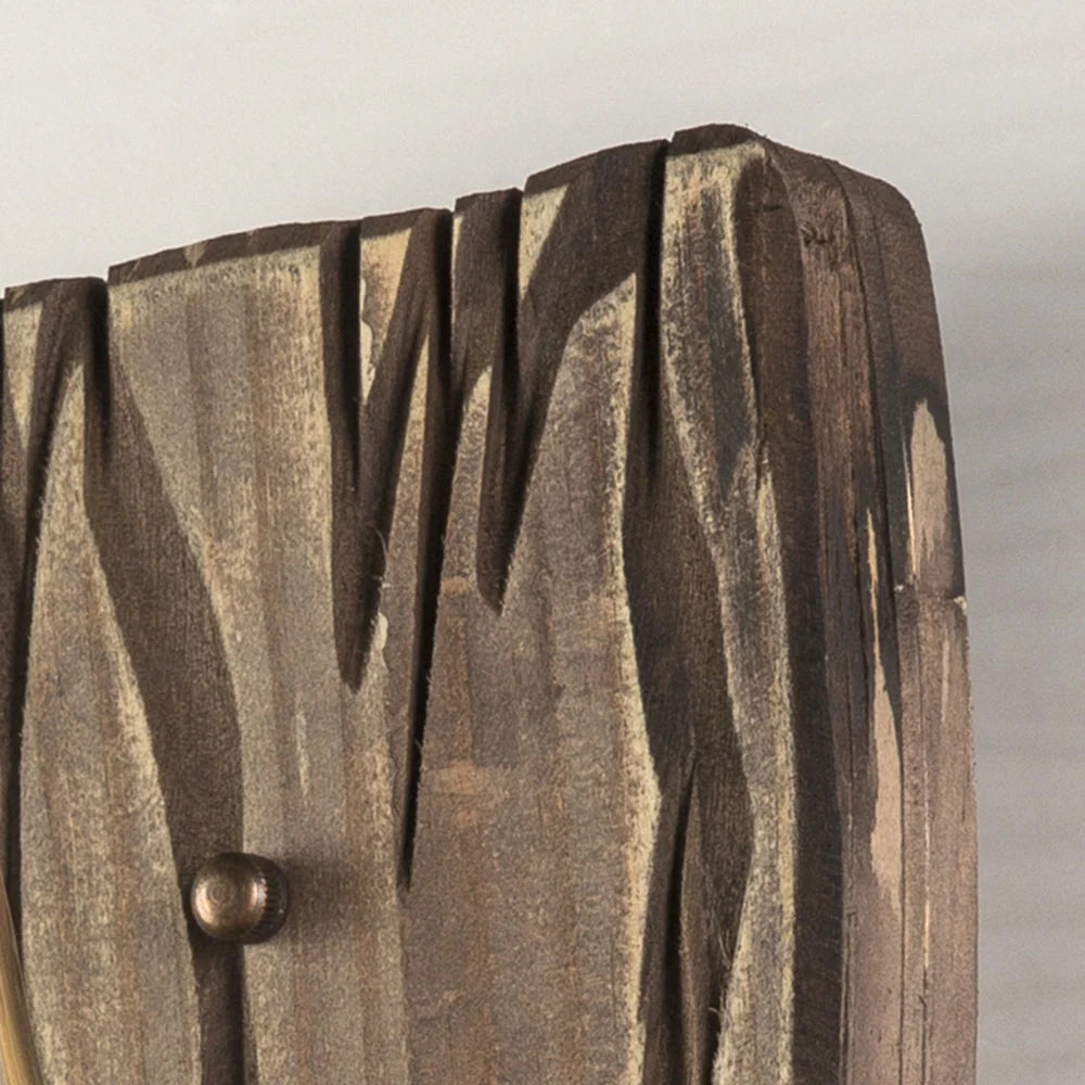 Wall Lamp | Vintage Candle Pine Wood & Metal