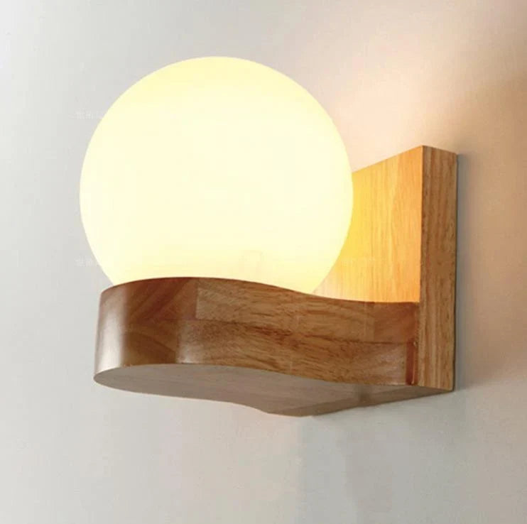 Wall Lamp | Wood & Glass Warm Light | SmartFix Mounting