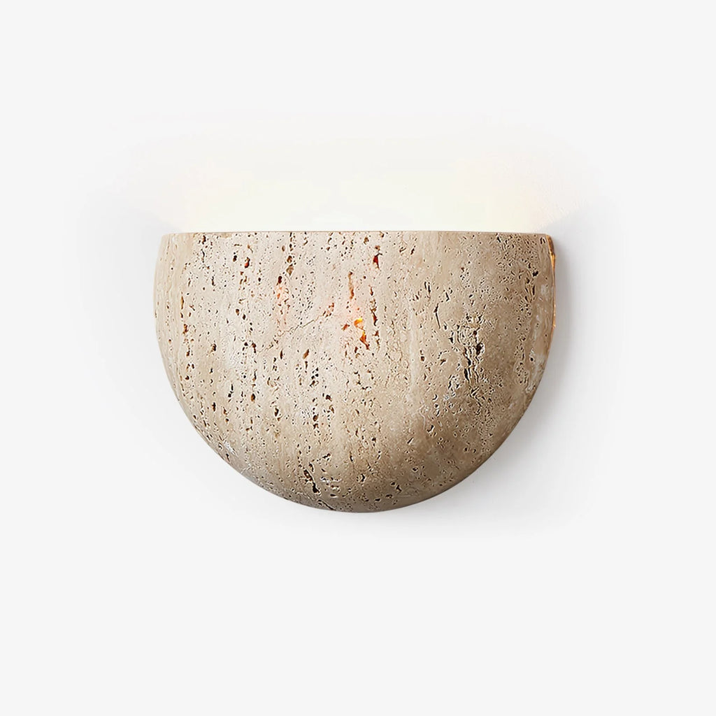 Wall Lamp | Yellow Travertine Arc Bowl | Hardwired