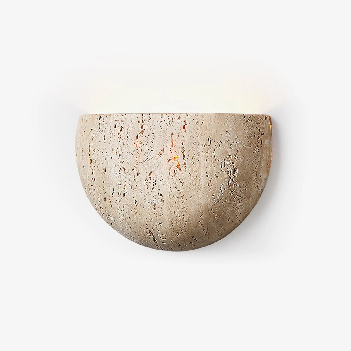 Wall Lamp | Yellow Travertine Arc Bowl | Hardwired