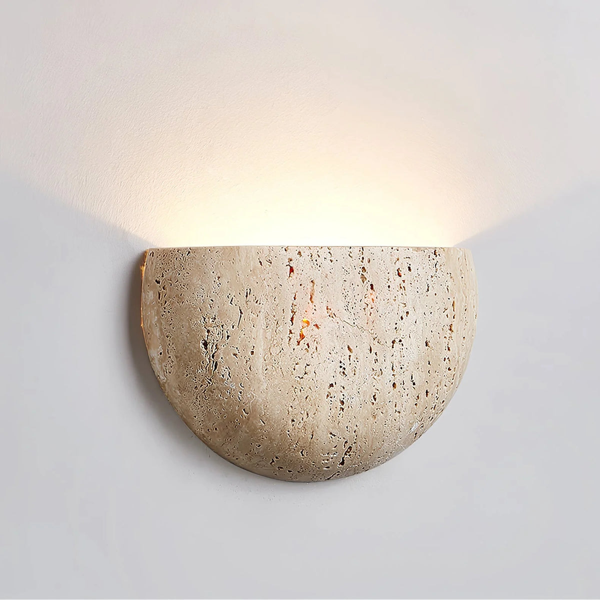Wall Lamp | Yellow Travertine Arc Bowl | Hardwired