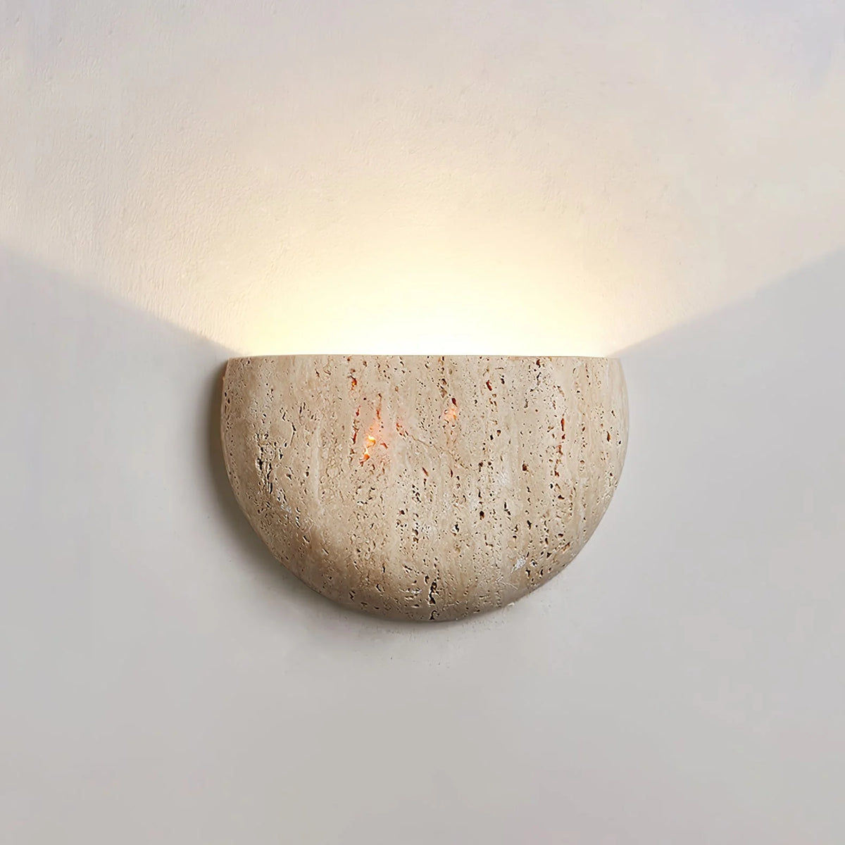 Wall Lamp | Yellow Travertine Arc Bowl | Hardwired