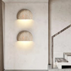 Wall Lamp | Yellow Travertine Arc Bowl | Hardwired