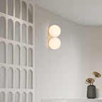 Wall Light | Gold Finish & Dual Glass Globes | 180° Adjustable Arm