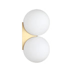 Wall Light | Gold Finish & Dual Glass Globes | 180° Adjustable Arm