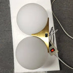 Wall Light | Gold Finish & Dual Glass Globes | 180° Adjustable Arm