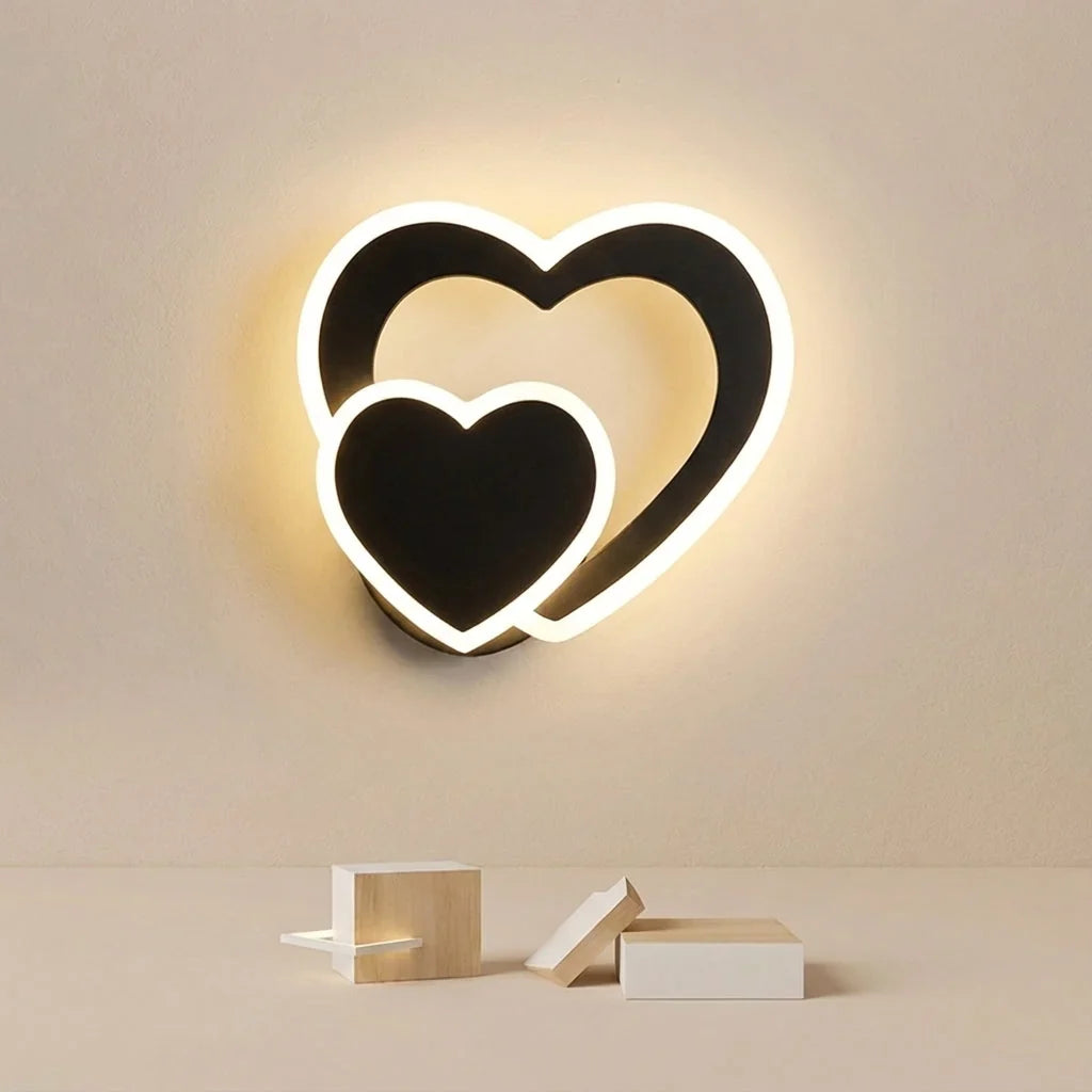Wall Light | Heart-Shaped LED & Acrylic Diffuser | 22 x 20 cm