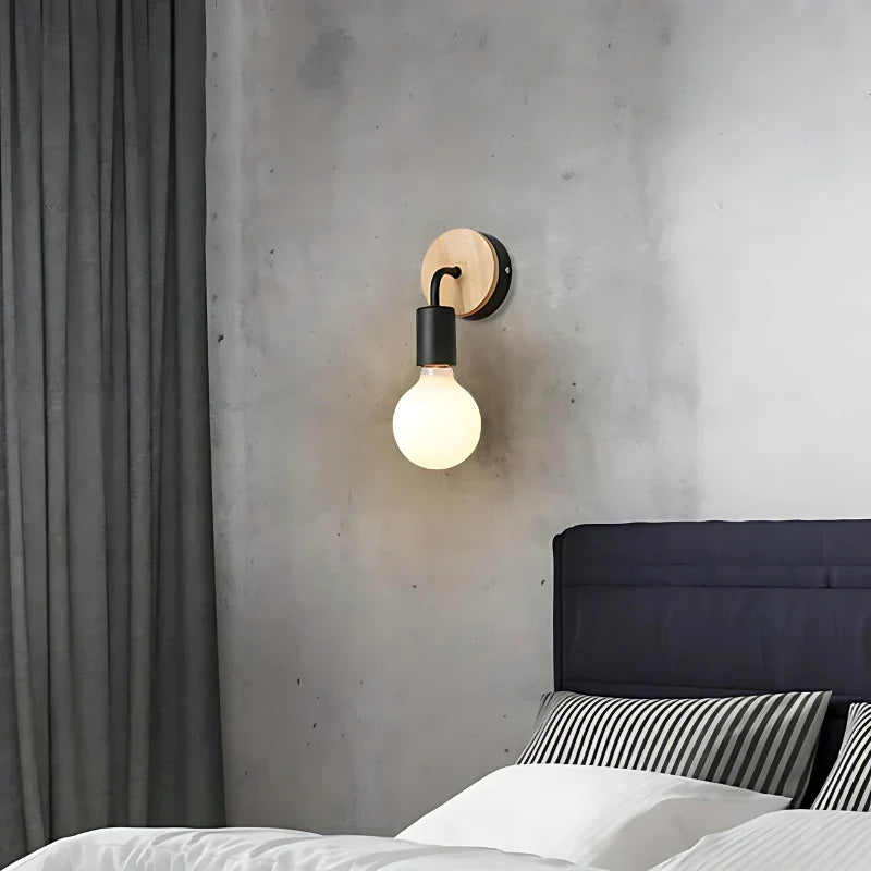 Wall Light | Iron & Wood Nordic Design | 35 x 15 cm