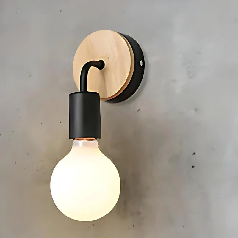 Wall Light | Iron & Wood Nordic Design | 35 x 15 cm