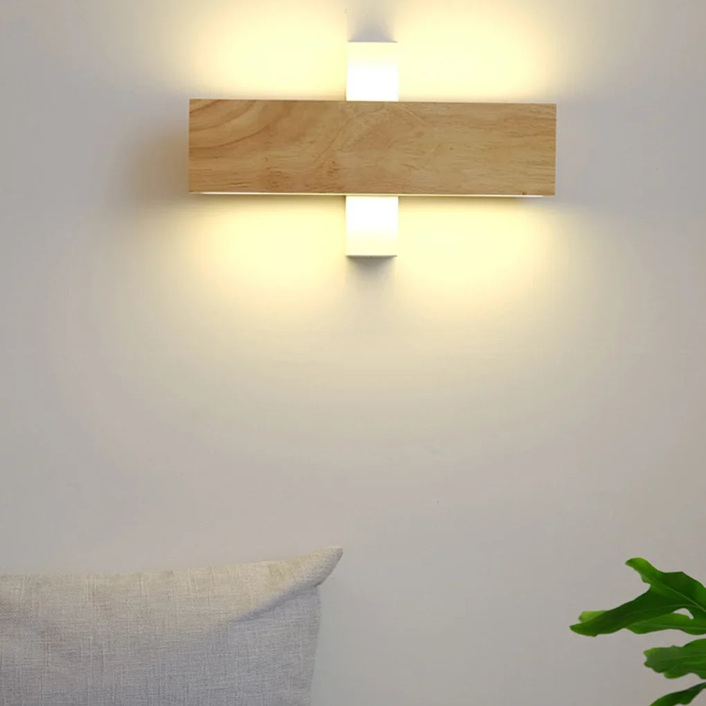 Wall Light | Rotatable Acrylic Shade & Wood | 3 Sizes