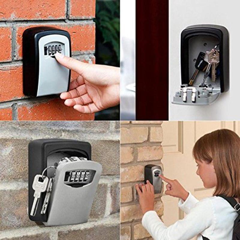 Wall-Mounted Key Safe | Weatherproof Zinc Alloy & Adjustable Combination Lock | 12 x 8 x 4 cm