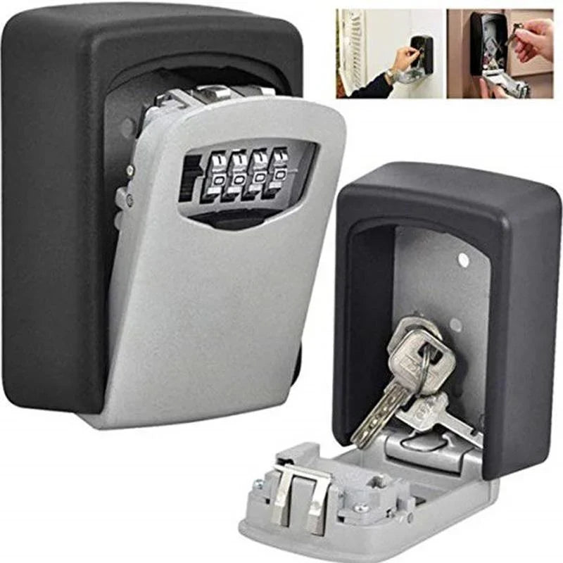 Wall-Mounted Key Safe | Weatherproof Zinc Alloy & Adjustable Combination Lock | 12 x 8 x 4 cm