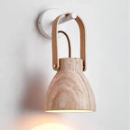 Wall Sconce | Lantern-Inspired Travertine Shade & Wood Accents | H 30 cm