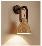 Wall Sconce | Lantern-Inspired Travertine Shade & Wood Accents | H 30 cm