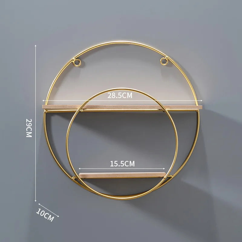 Wall Shelf | Double Circle & No-Drill Mounting