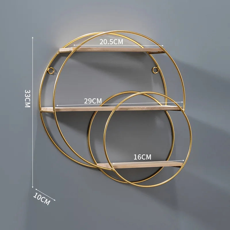 Wall Shelf | Double Circle & No-Drill Mounting