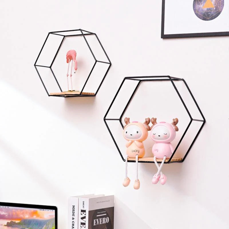 Wall Shelf | Hexagonal Geometric Design & Easy Mounting