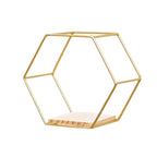 Wall Shelf | Hexagonal Gold Finish & Easy To Mount