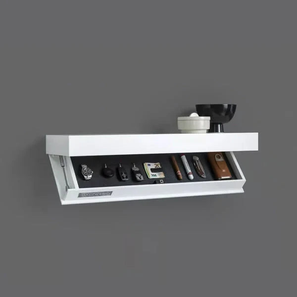 Wall Shelf | Hidden Compartment & Minimalist Wooden Design | 53 x 17.5 x 5 cm