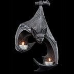 Wall Tealight Holder | Bat-Shaped Polyresin | Holds Two Tealights