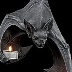 Wall Tealight Holder | Bat-Shaped Polyresin | Holds Two Tealights