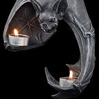 Wall Tealight Holder | Bat-Shaped Polyresin | Holds Two Tealights