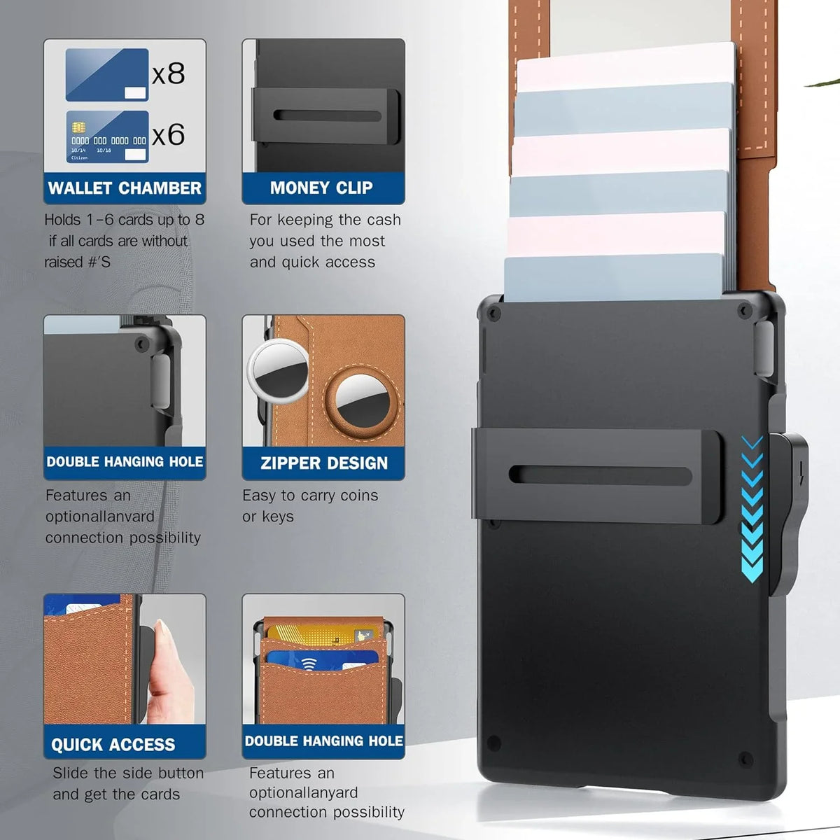 Wallet | RFID-Blocking & AirTag-Compatible | Holds 12 Cards