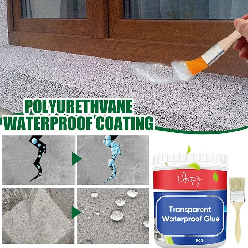 Waterproof Sealant | Transparent, Paintable & Water-Resistant | Includes Brush