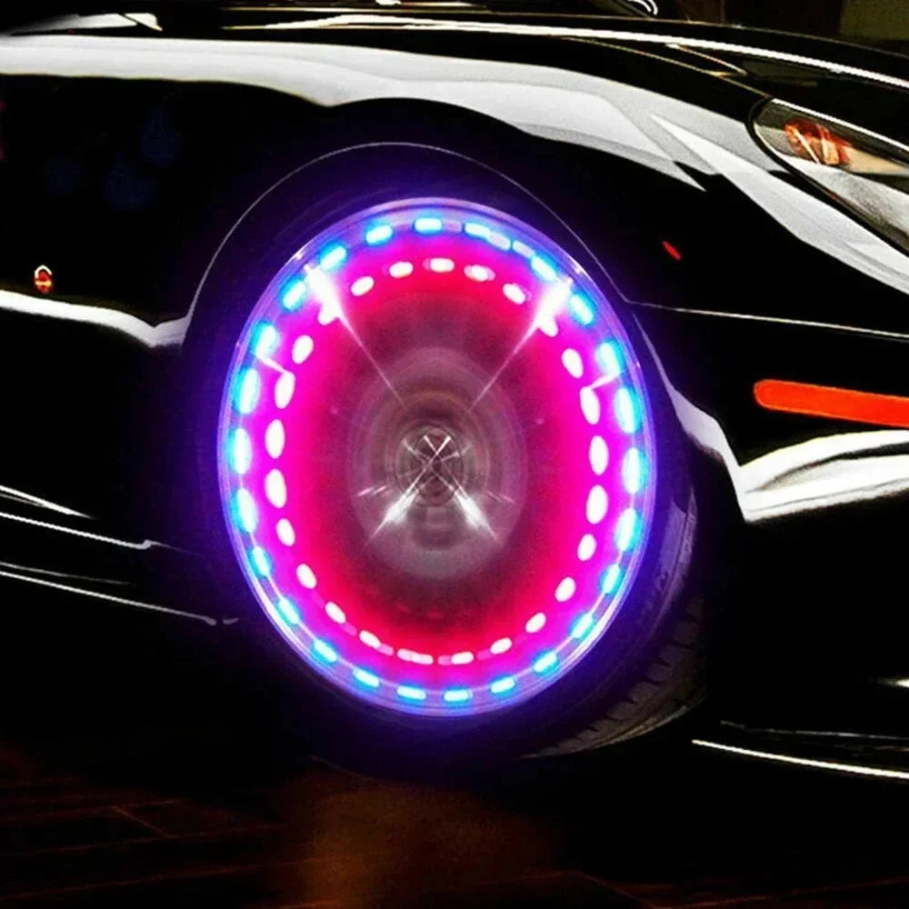 Wheel Hub Light | Solar-Powered & Motion-Activated LEDs | Set of 2