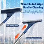 Window Squeegee | 2-In-1 Microfiber & Squeegee | Telescopic Handle