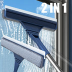 Window Squeegee | 2-In-1 Microfiber & Squeegee | Telescopic Handle