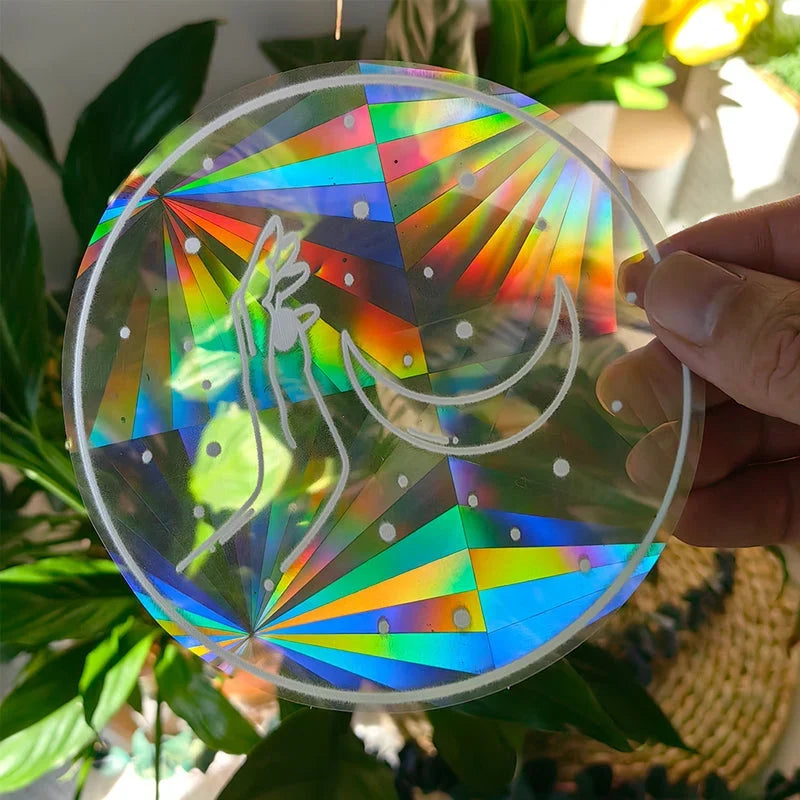 Window Sticker | 3D Prism Rainbow, Static Cling & Repositionable