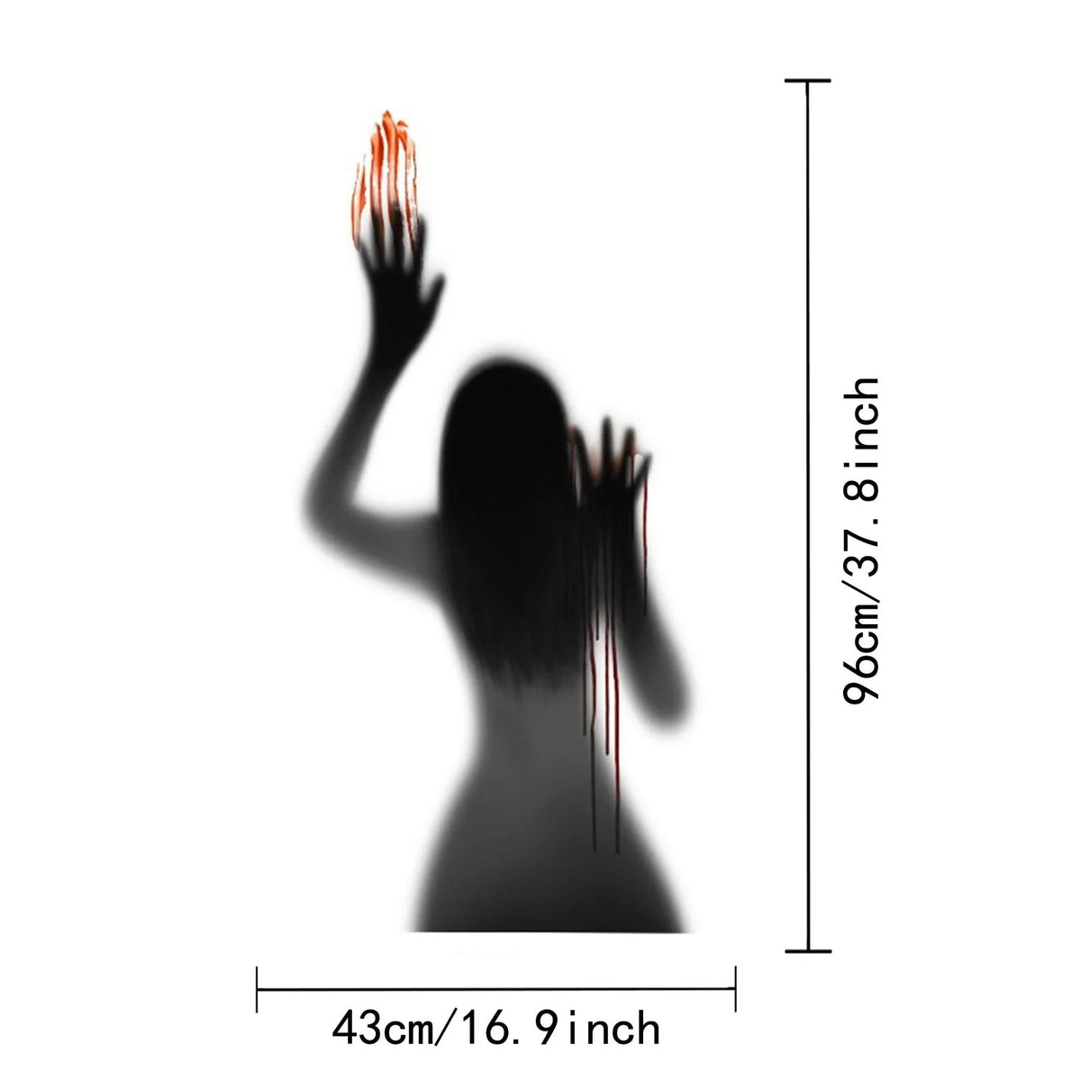 Window Sticker | Spooky Ghost PVC Removable Adhesive & Weather-Resistant | 96.3 x 42.9 cm