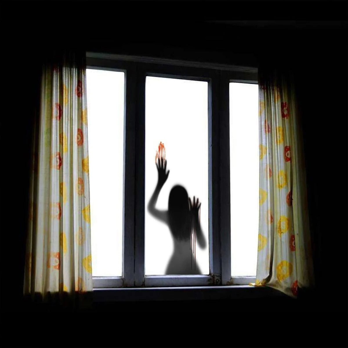 Window Sticker | Spooky Ghost PVC Removable Adhesive & Weather-Resistant | 96.3 x 42.9 cm