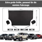 Windshield Cover | Double-Sided Black & Silver Waterproof 210D Oxford | 190 x 94 cm