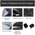 Windshield Cover | Double-Sided Black & Silver Waterproof 210D Oxford | 190 x 94 cm