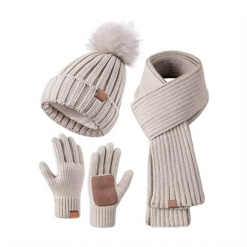 Winter Set | Soft Knit & Touchscreen | Beanie, Scarf & Gloves