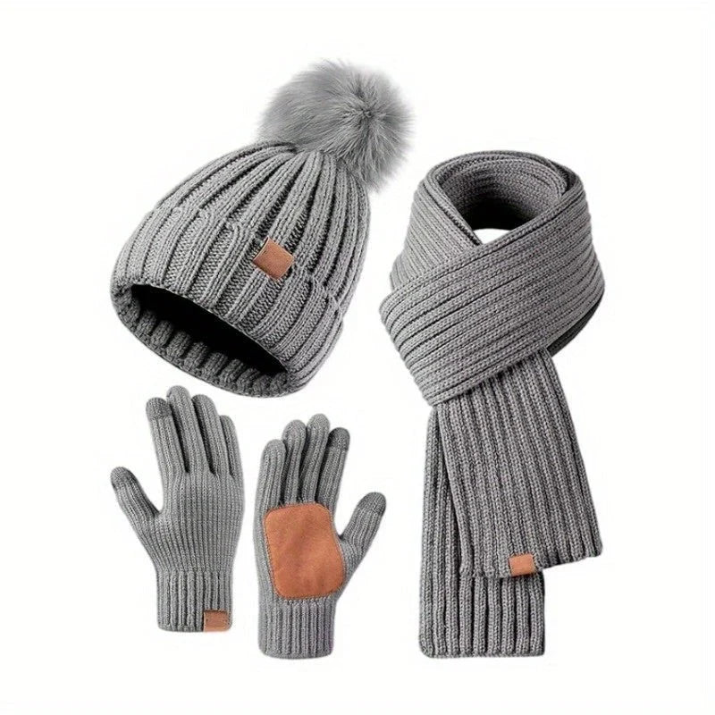 Winter Set | Soft Knit & Touchscreen | Beanie, Scarf & Gloves