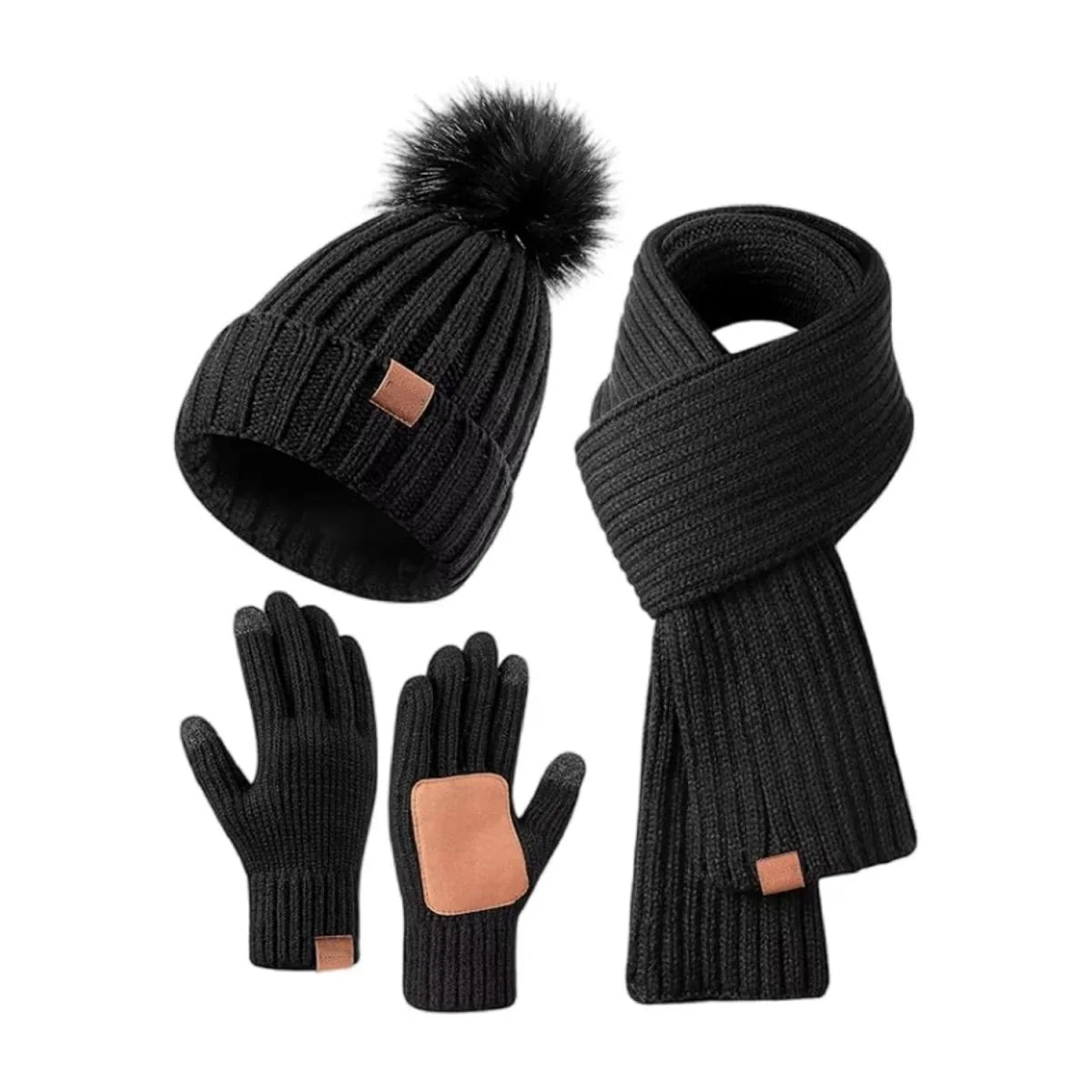 Winter Set | Soft Knit & Touchscreen | Beanie, Scarf & Gloves