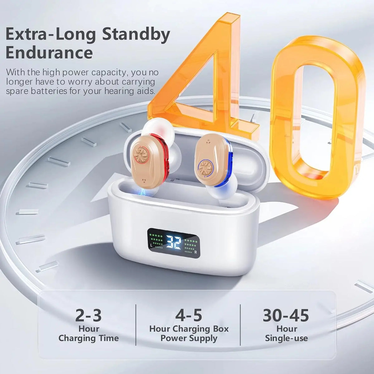 Wireless Hearing Aid | Mini Invisible & Noise-Reducing | Up to 30 Hours