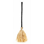 Witch Broom Decoration | Green LED Lights & Vibration | Battery-Powered