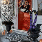 Witch Leg Stakes | Durable Resin & Striped Boots | Set of 2