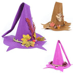 Wizard Hat | Handmade Merino Felt & Silk Chiffon | Elastic Fit Approx. 57 cm