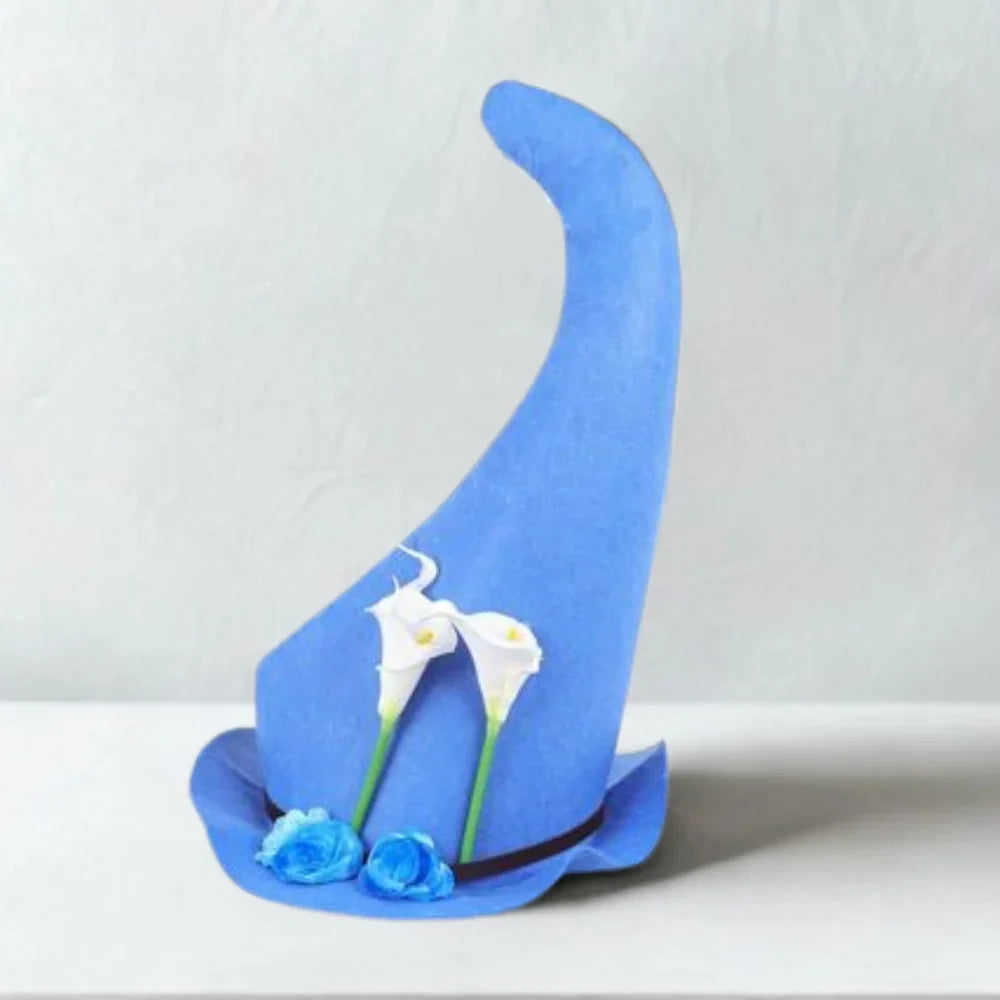 Wizard Hat | Handmade Merino Felt & Silk Chiffon | Elastic Fit Approx. 57 cm