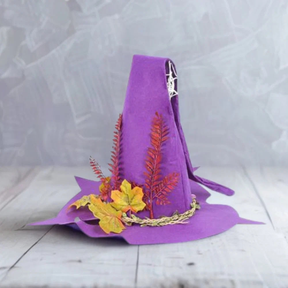 Wizard Hat | Handmade Merino Felt & Silk Chiffon | Elastic Fit Approx. 57 cm