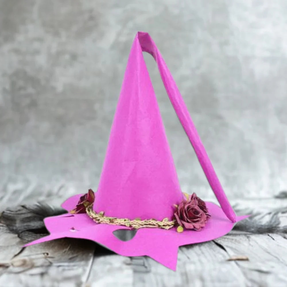 Wizard Hat | Handmade Merino Felt & Silk Chiffon | Elastic Fit Approx. 57 cm