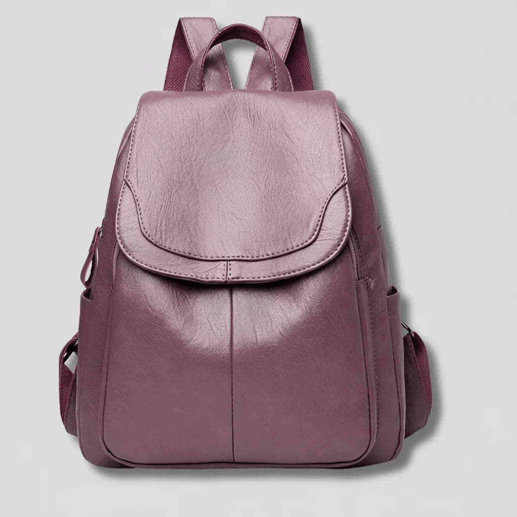Women's Backpack | Anti-Theft & Embossed PU Leather | 26 × 12 × 30 cm