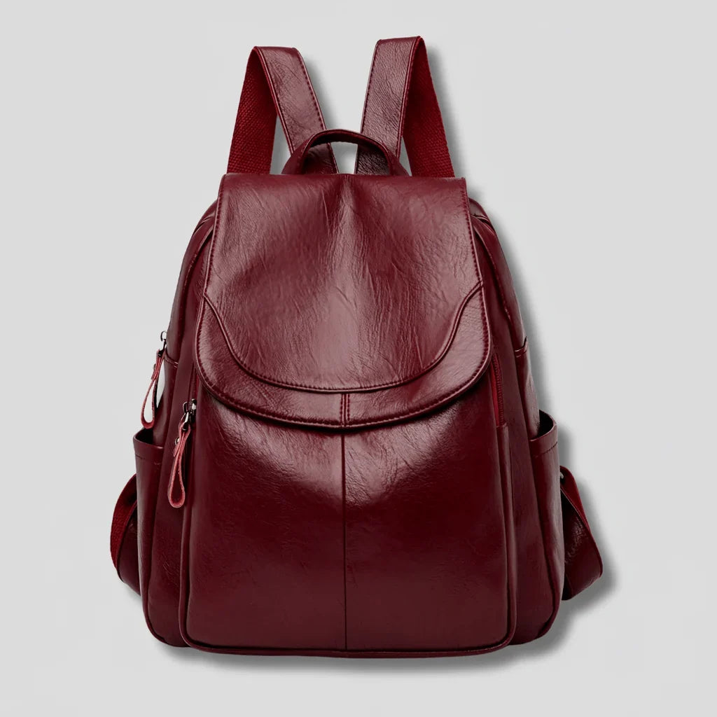 Women's Backpack | Anti-Theft & Embossed PU Leather | 26 × 12 × 30 cm