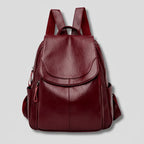 Women's Backpack | Anti-Theft & Embossed PU Leather | 26 × 12 × 30 cm